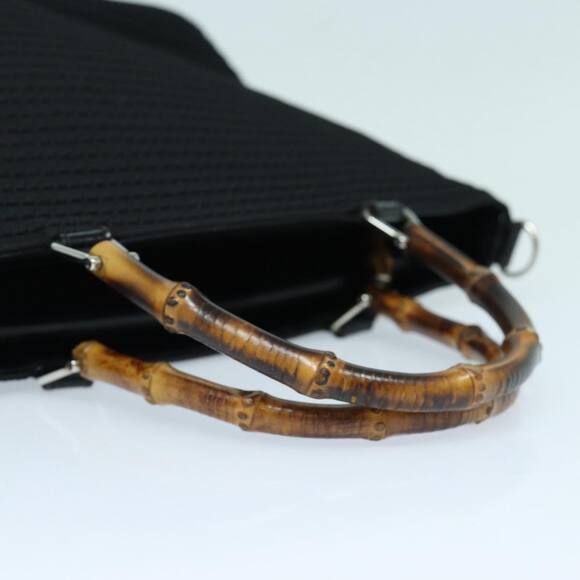 GUCCI Bamboo Hand Bag Canvas Black Gold 000 1998 000 1998 - Picture 7 of 16
